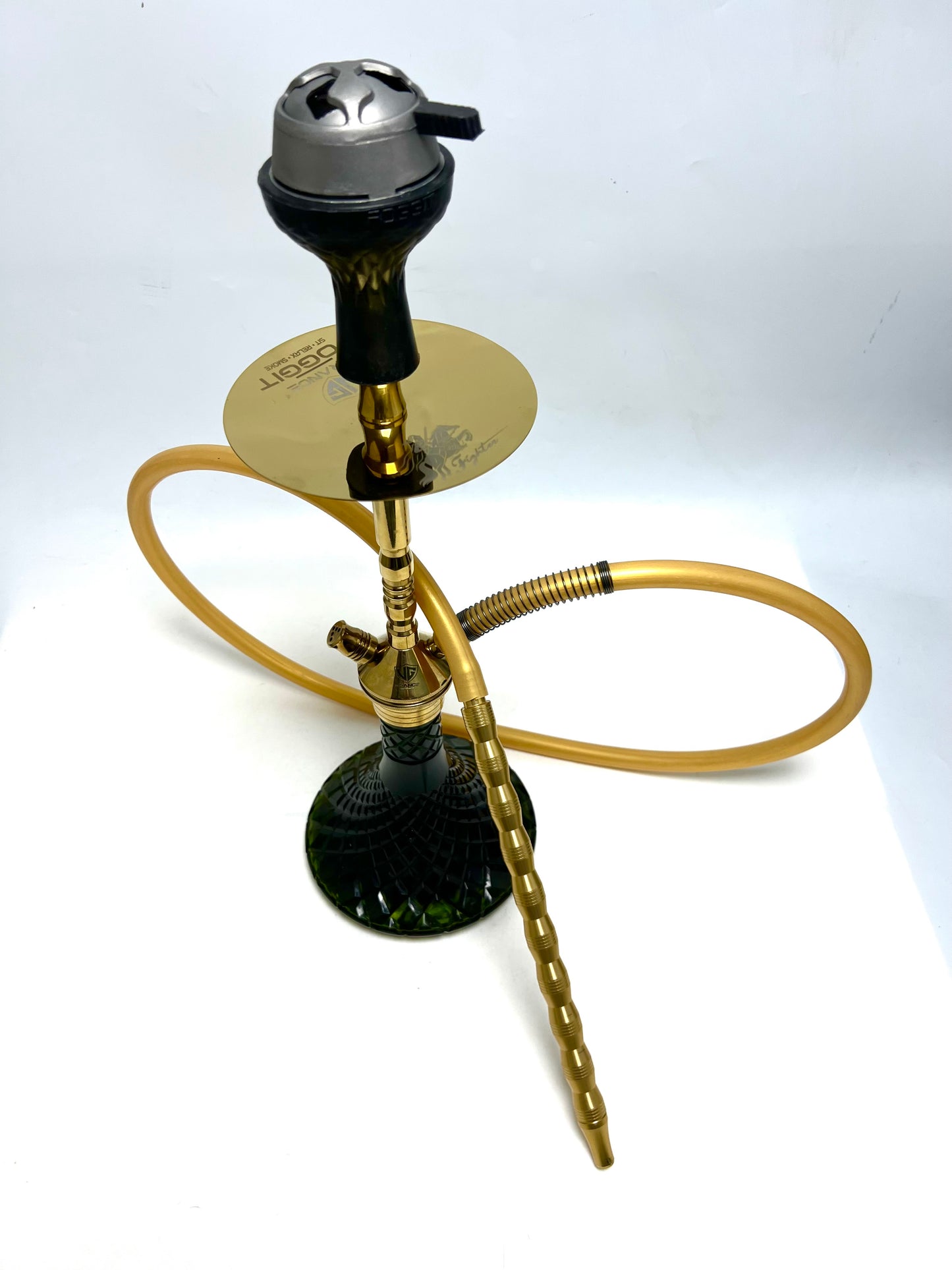 Fighter Hookah R2 - Gold Stem / Black Base