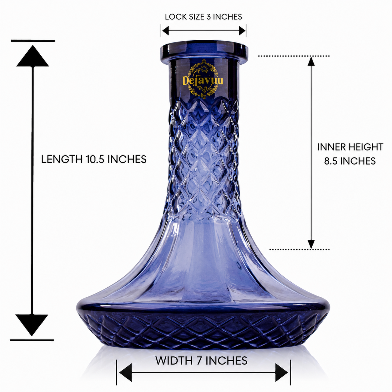 Serpent Hookah Glass Replacement Base - Black (Rubber)
