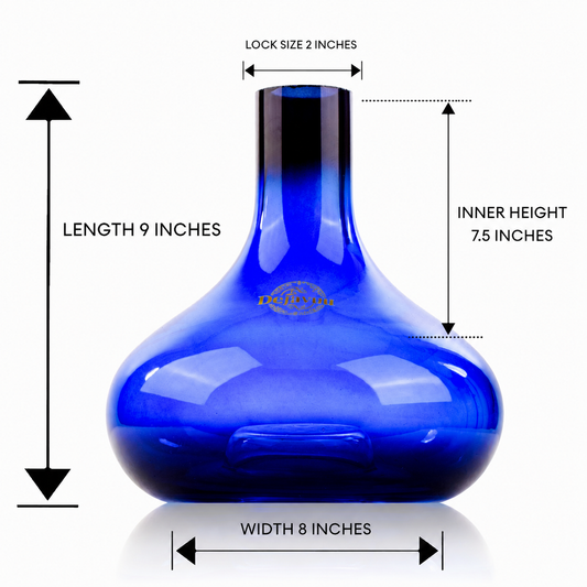 Atomic Glass Hookah Replacement Base - Blue (Lock)