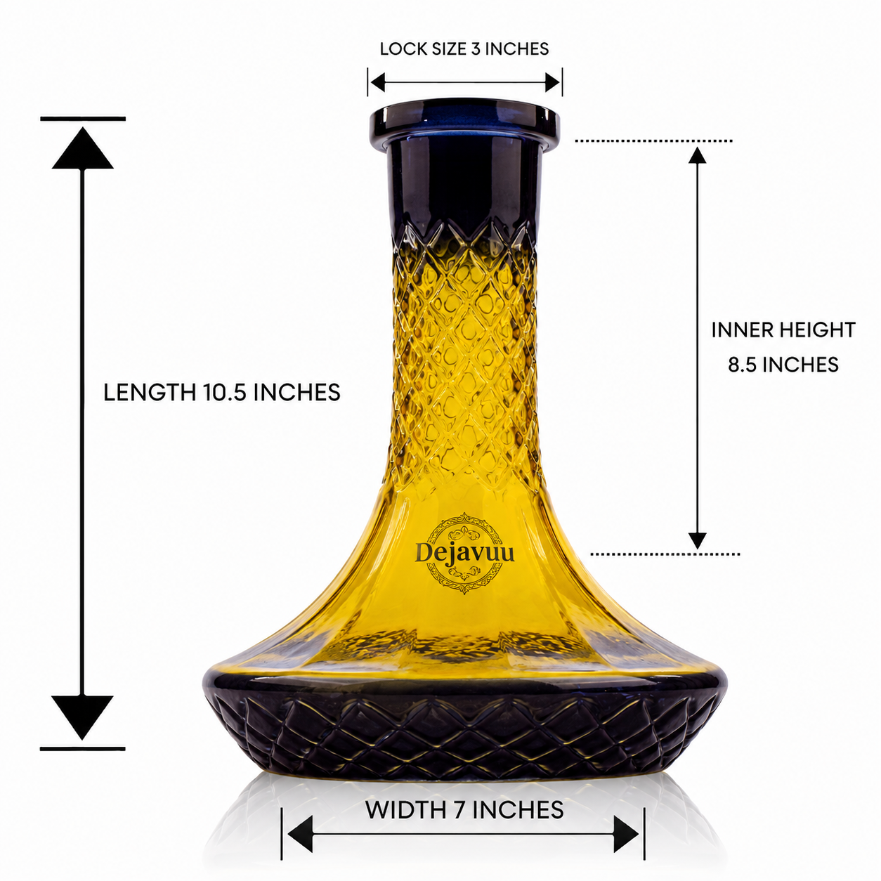 Serpent Hookah Glass Replacement Base - Yellow (Rubber)