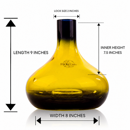 Atomic Glass Hookah Replacement Base - Yellow (Lock)