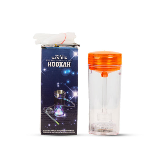 Acrylic Bottle Tumbler Hookah with LED Light - Orange