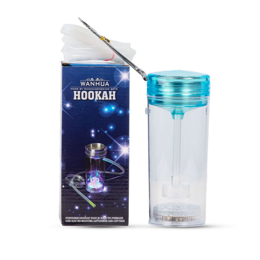 Acrylic Bottle Tumbler Hookah with LED Light - Sky Blue