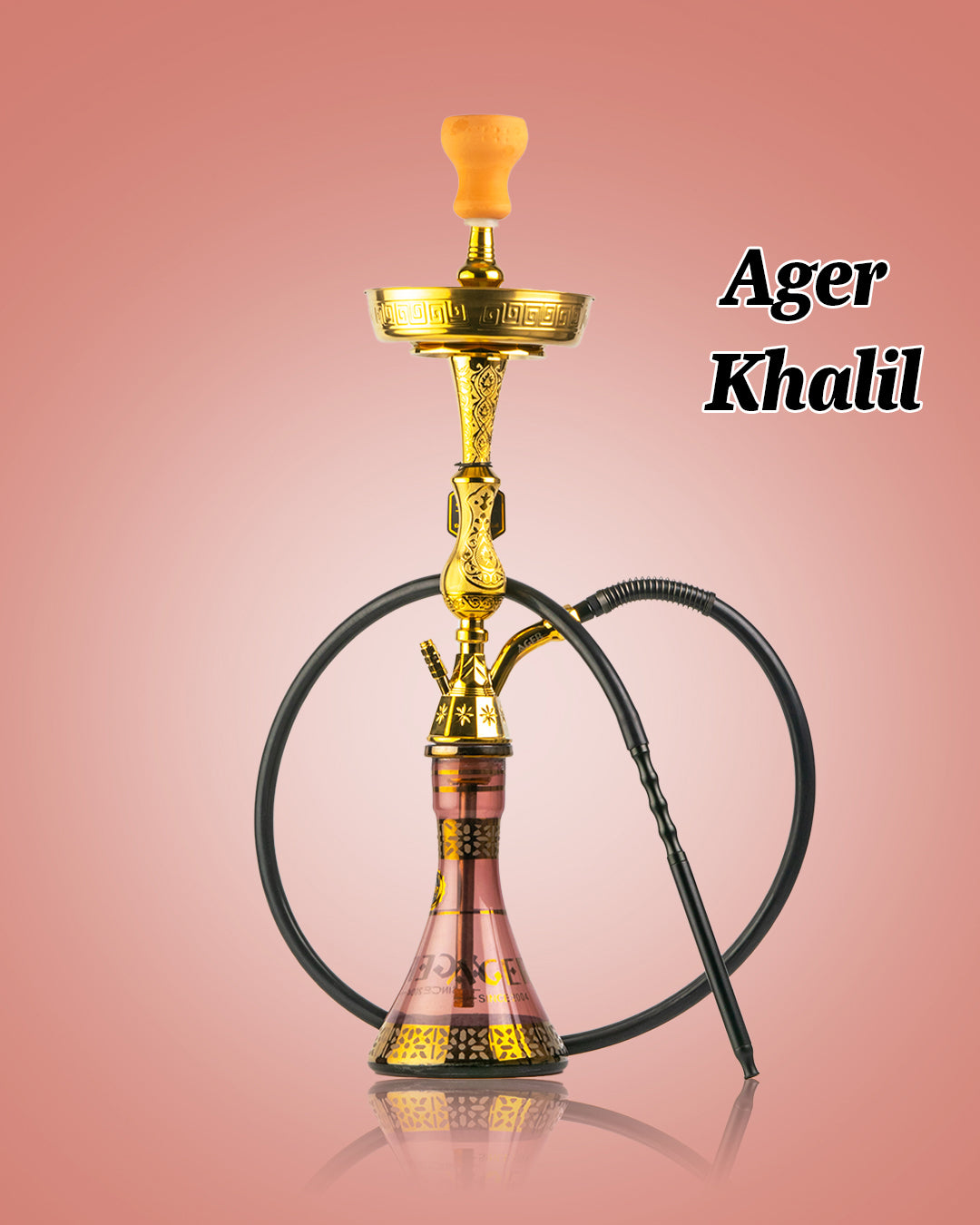 Ager Medium Khalil V Design with Case - Gold Stem / Purple Base