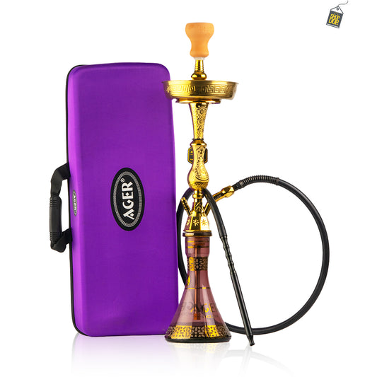 Ager Medium Khalil V Design with Case - Gold Stem / Purple Base