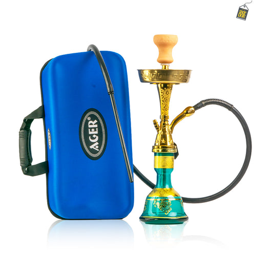 Ager Mini Khalil V Design with Case - Gold Stem / Aqua Base