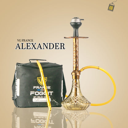 Alexander Hookah with Bag - Grey Base / Copper Stem