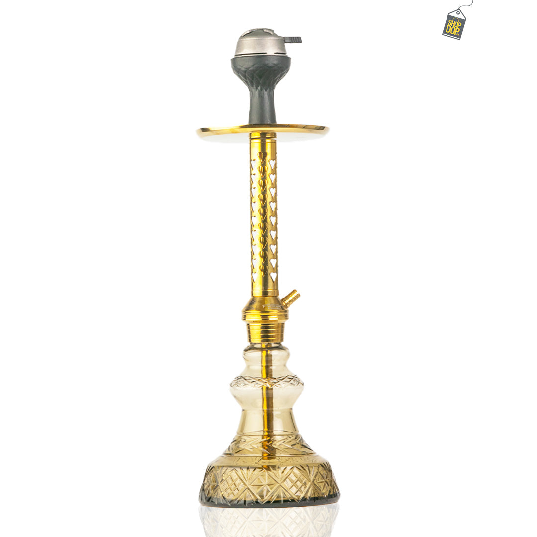 Alexander Carafe Hookah with Bag - Grey Base / Gold Stem