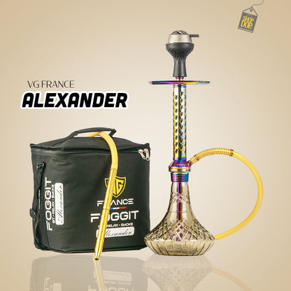 Alexander Hookah with Bag - Grey Base / Rainbow Stem