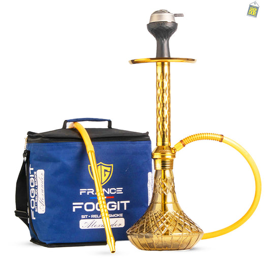 Alexander DIMD Hookah with Bag - Grey Base / Gold Stem