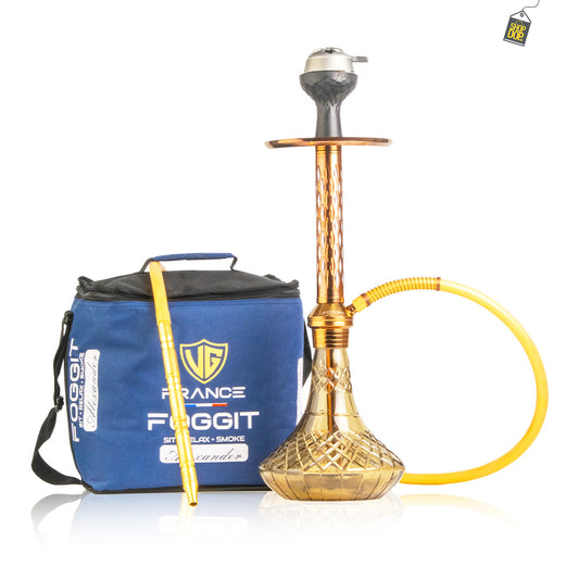 Alexander DIMD Hookah with Bag - Grey Base / Copper Stem