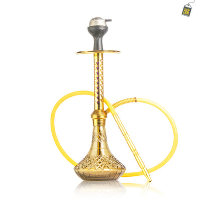 Alexander HRT Hookah with Bag - Grey Base / Gold Stem