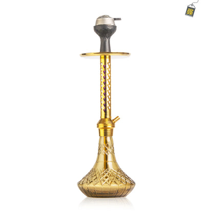 Alexander HRT Hookah with Bag - Grey Base / Gold Stem