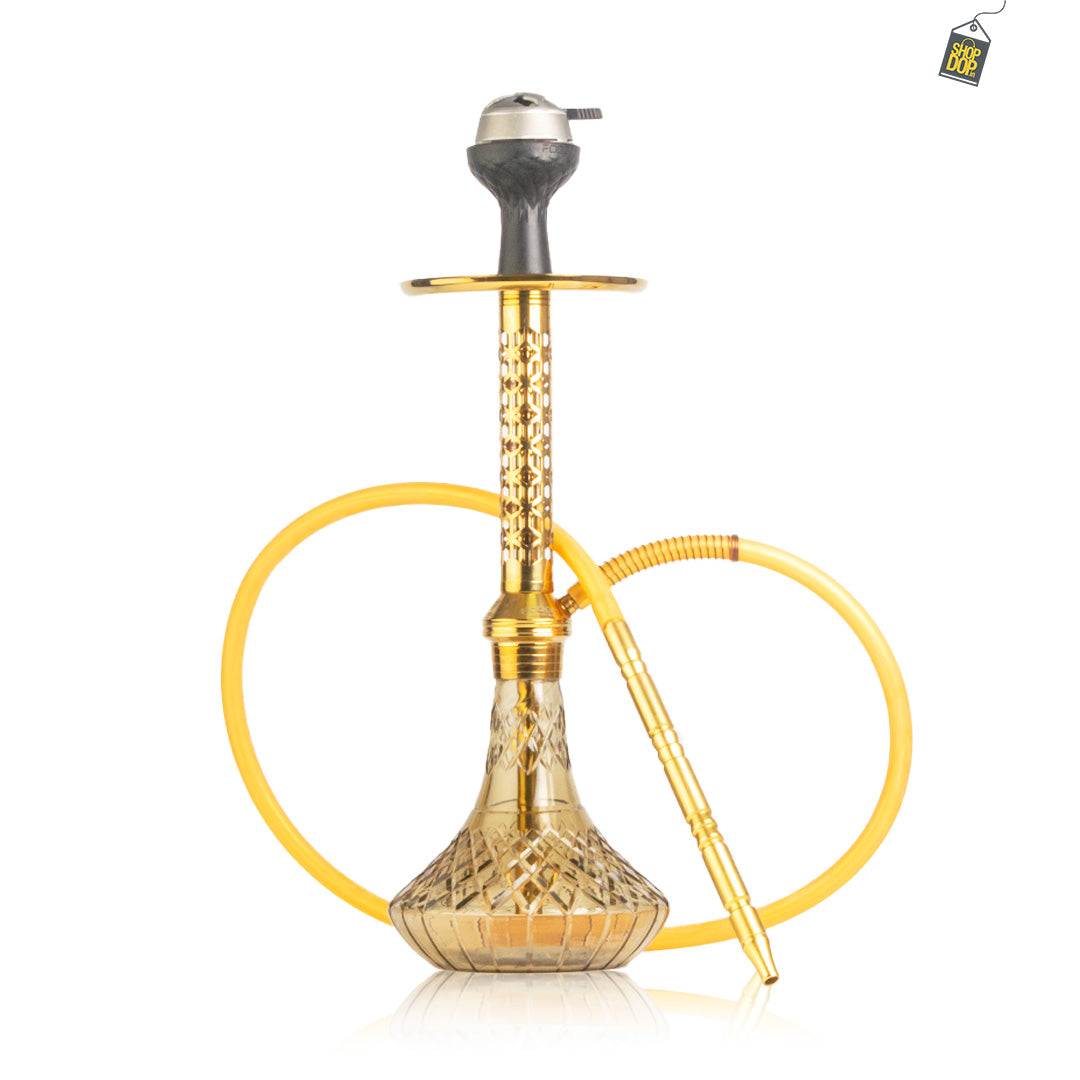 Alexander JLS Hookah with Bag - Grey Base / Gold Stem