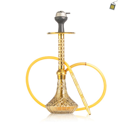 Alexander JLS Hookah with Bag - Grey Base / Gold Stem