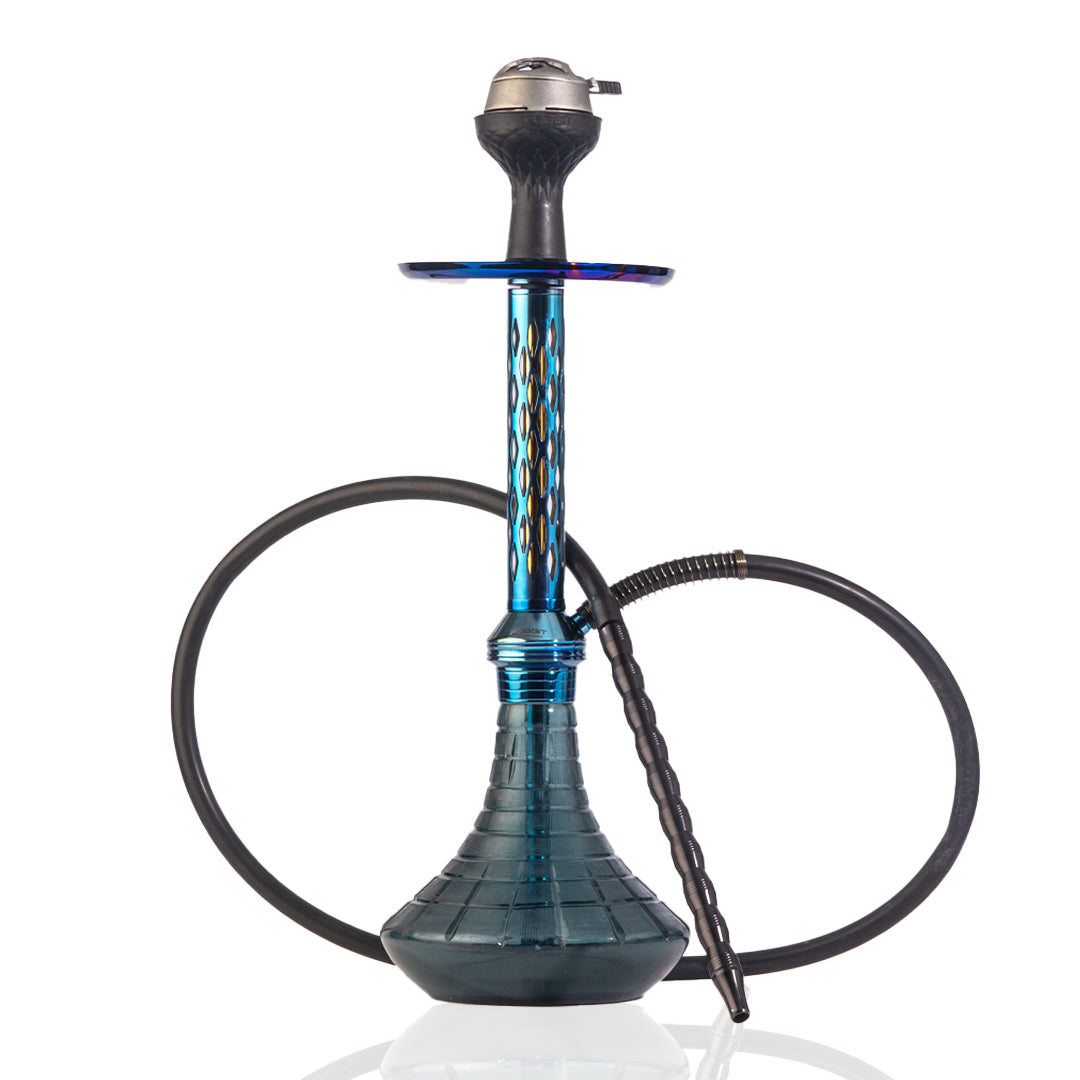 Alexander Hookah with Bag - Green Matt Base / Blue Stem