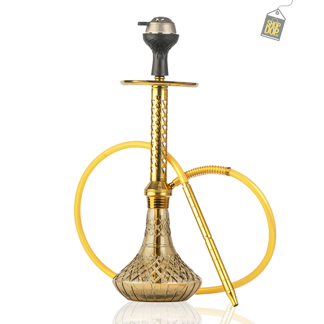 Alexander Hookah with Bag - Grey Base / Gold Stem