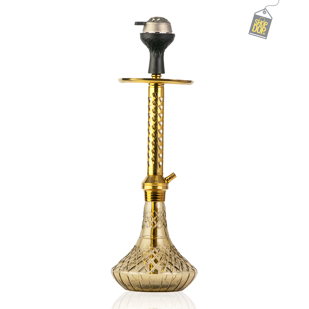 Alexander Hookah with Bag - Grey Base / Gold Stem