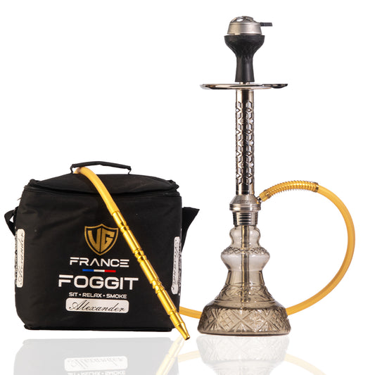 Alexander Hookah with Bag - Transparent Base / Silver Stem