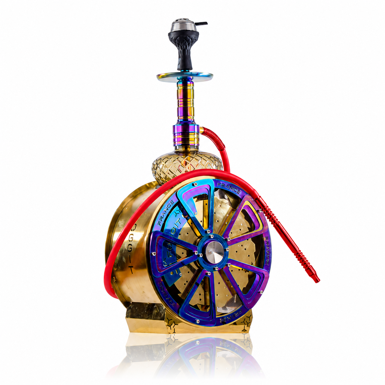 VG Foggit Alloy Wheel Hookah - Rainbow