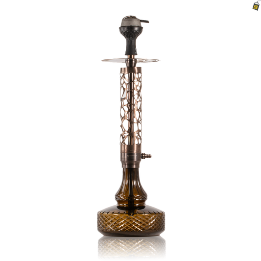 COCOYAYA Almavi Hookah (Ferro Series) with Bag - Bronze Stem / Brown Base