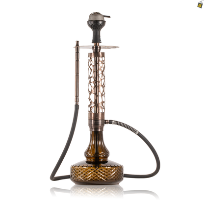 COCOYAYA Almavi Hookah (Ferro Series) with Bag - Bronze Stem / Brown Base