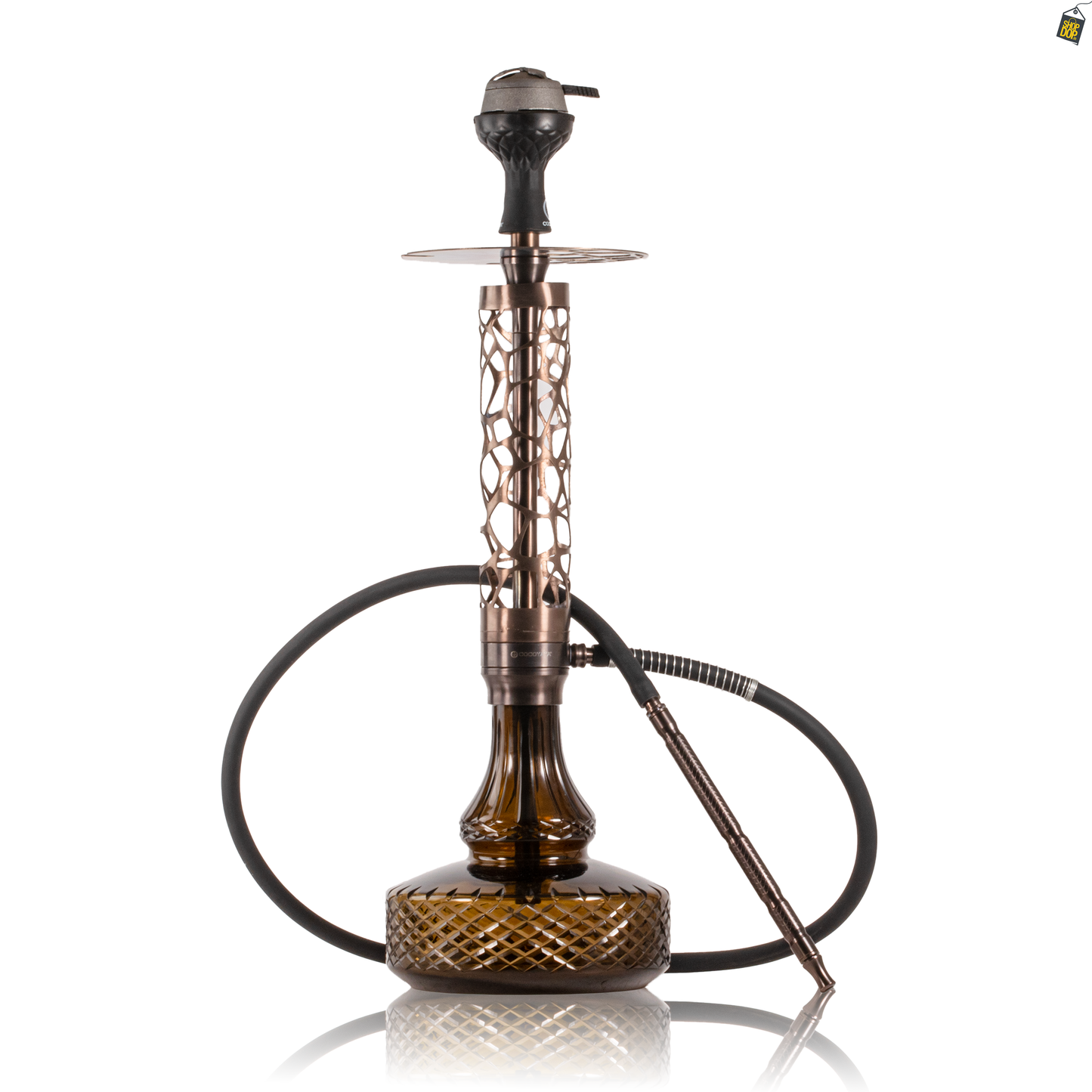 COCOYAYA Almavi Hookah (Ferro Series) with Bag - Bronze Stem / Brown Base