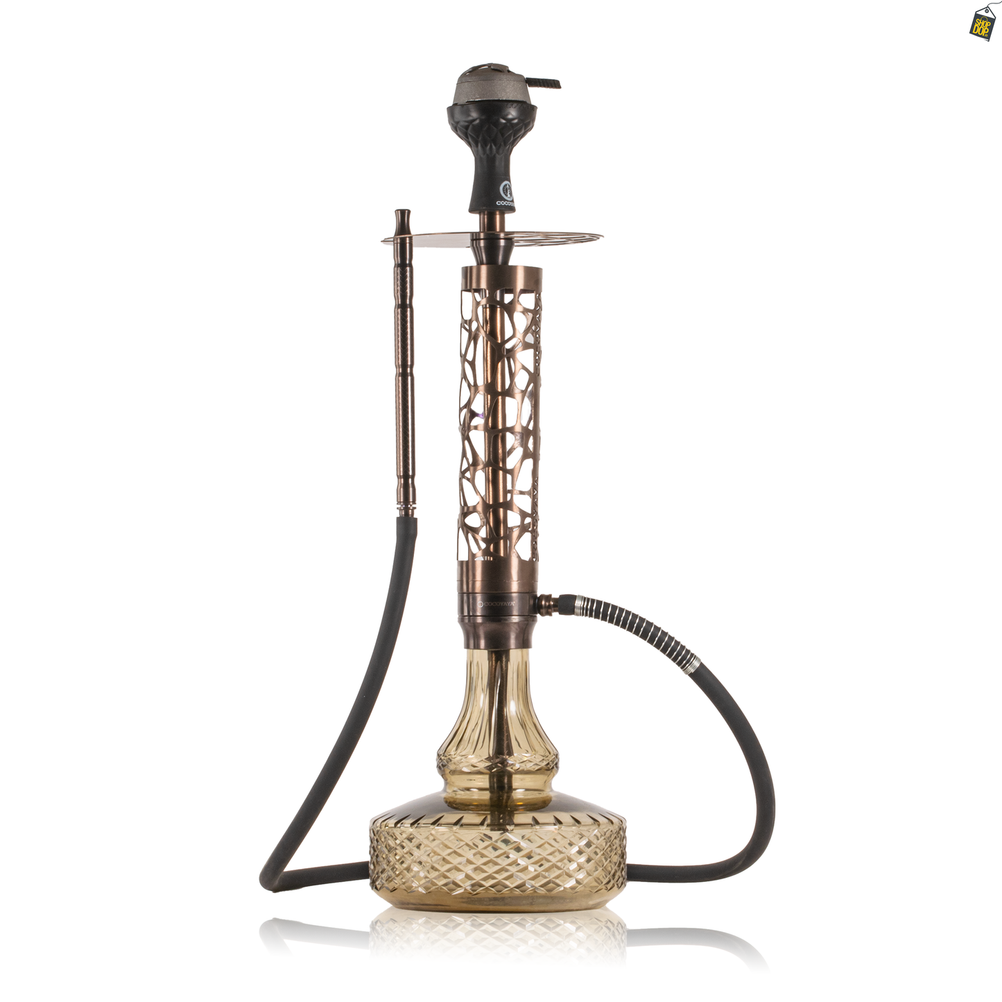 COCOYAYA Almavi Hookah (Ferro Series) with Bag - Bronze Stem / Grey Base