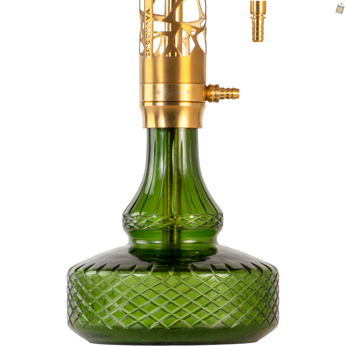 COCOYAYA Almavi Hookah (Ferro Series) - Gold Stem / Emerald Green Base
