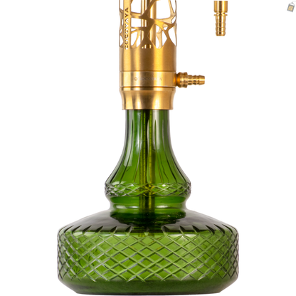 COCOYAYA Almavi Hookah (Ferro Series) - Gold Stem / Emerald Green Base