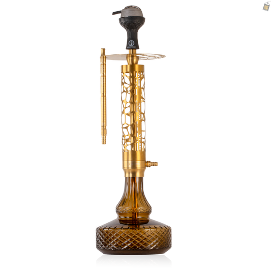 COCOYAYA Almavi Hookah (Ferro Series) - Gold Stem / Brown Base