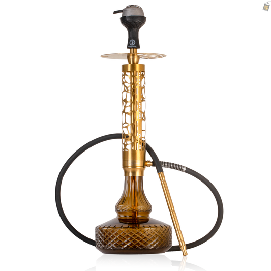 COCOYAYA Almavi Hookah (Ferro Series) - Gold Stem / Brown Base