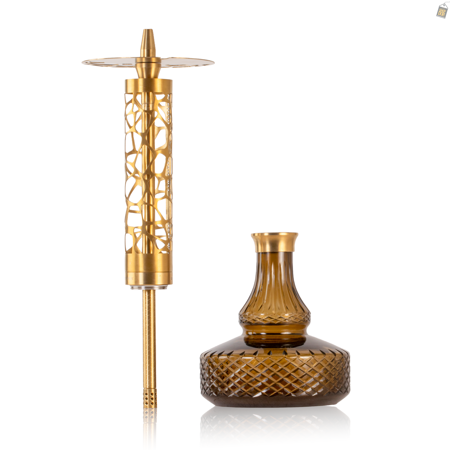 COCOYAYA Almavi Hookah (Ferro Series) - Gold Stem / Brown Base