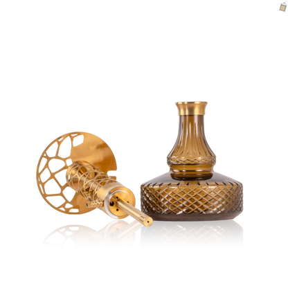 COCOYAYA Almavi Hookah (Ferro Series) - Gold Stem / Brown Base
