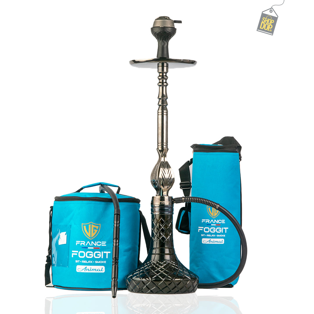 Animal Hookah with 2 Bags - Black Stem / Black Base