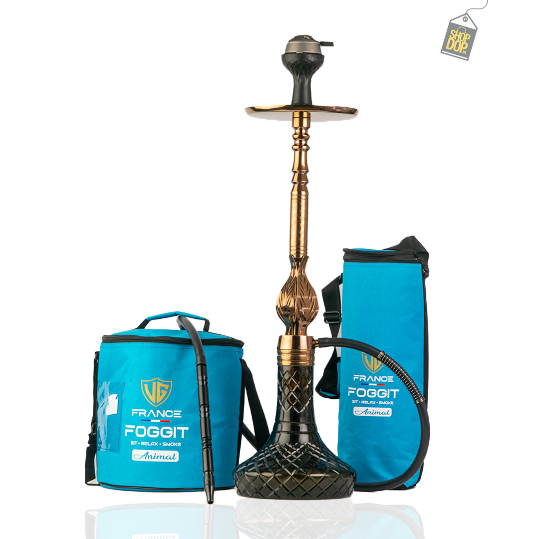 Animal Hookah with 2 Bags - Bronze Stem / Black Base