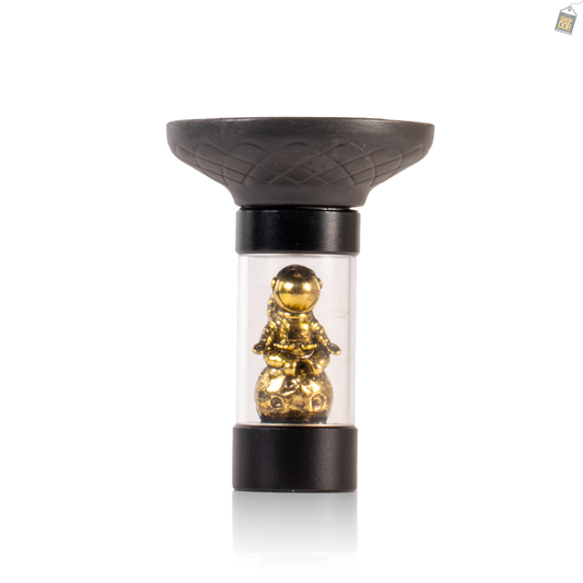 Fancy Astro Diamond Matt Hookah Bowl - Golden Skull