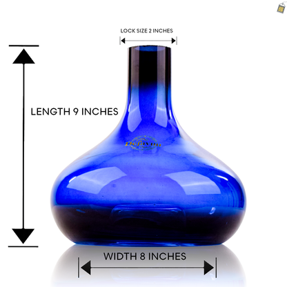 Atomic Glass Hookah Replacement Base - Blue (Lock)