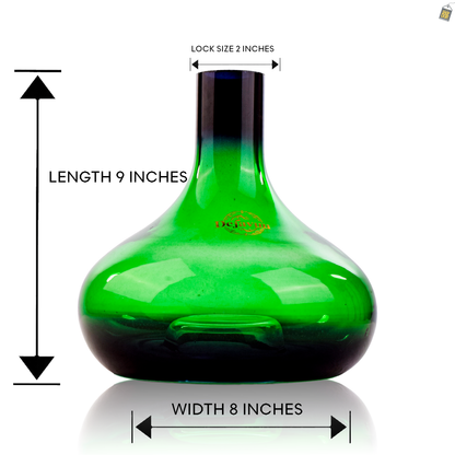 Atomic Glass Hookah Replacement Base - Green (Lock)