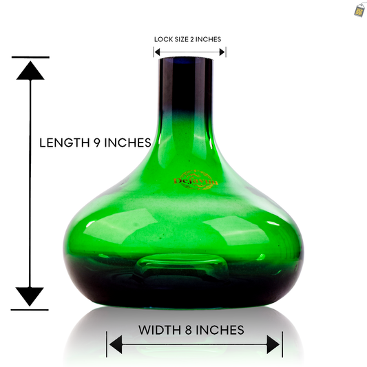 Atomic Glass Hookah Replacement Base - Green (Lock)