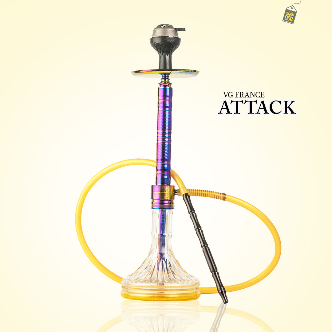 Attack Hookah with Bag - Rainbow Stem / Golden Base