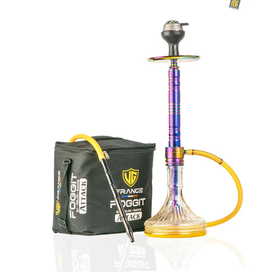 Attack Hookah with Bag - Rainbow Stem / Golden Base