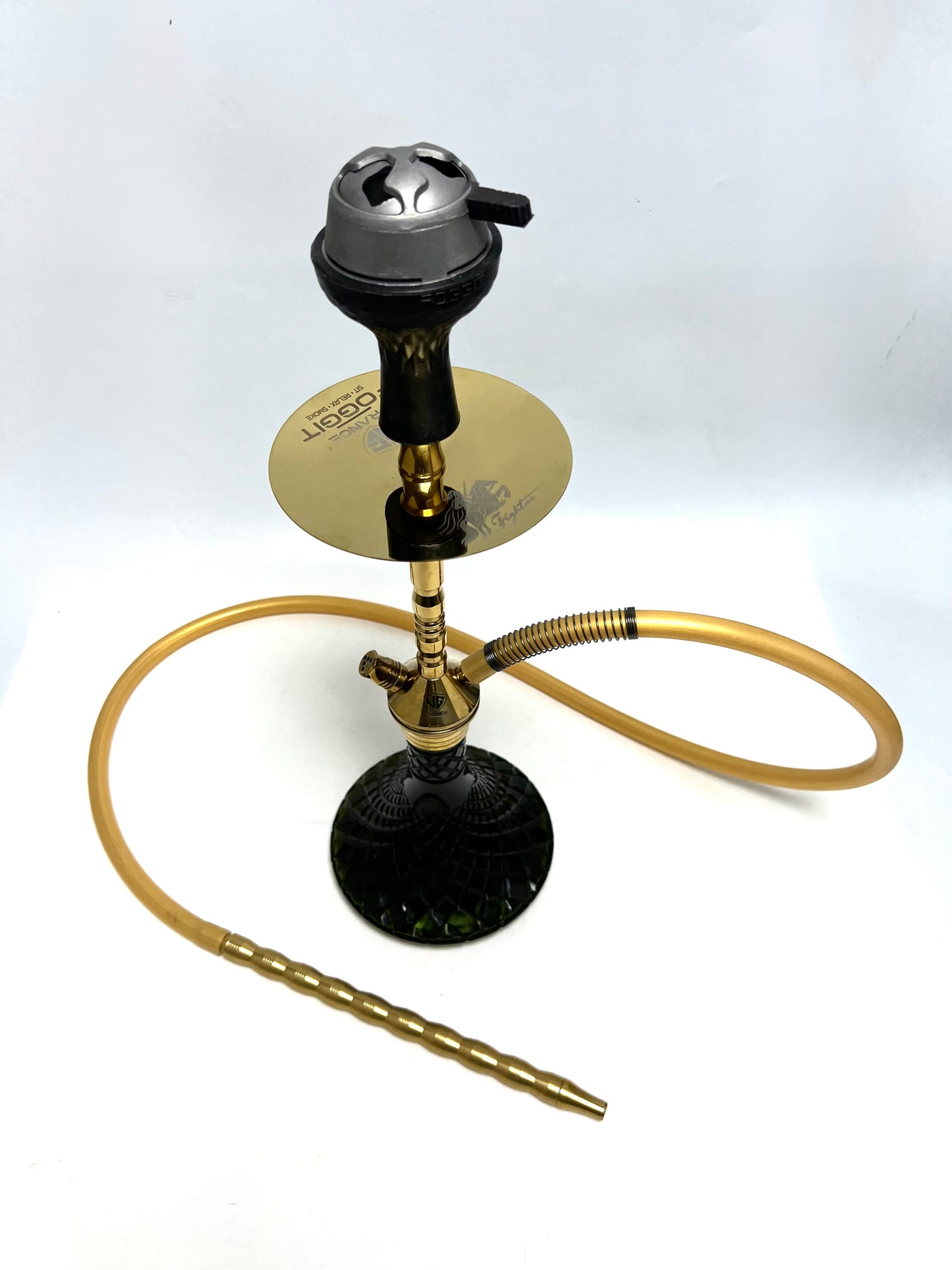 Fighter Hookah R2 - Gold Stem / Black Base