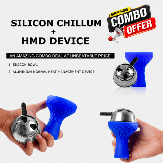 Blue Silicon Chillum + HMD Device Combo