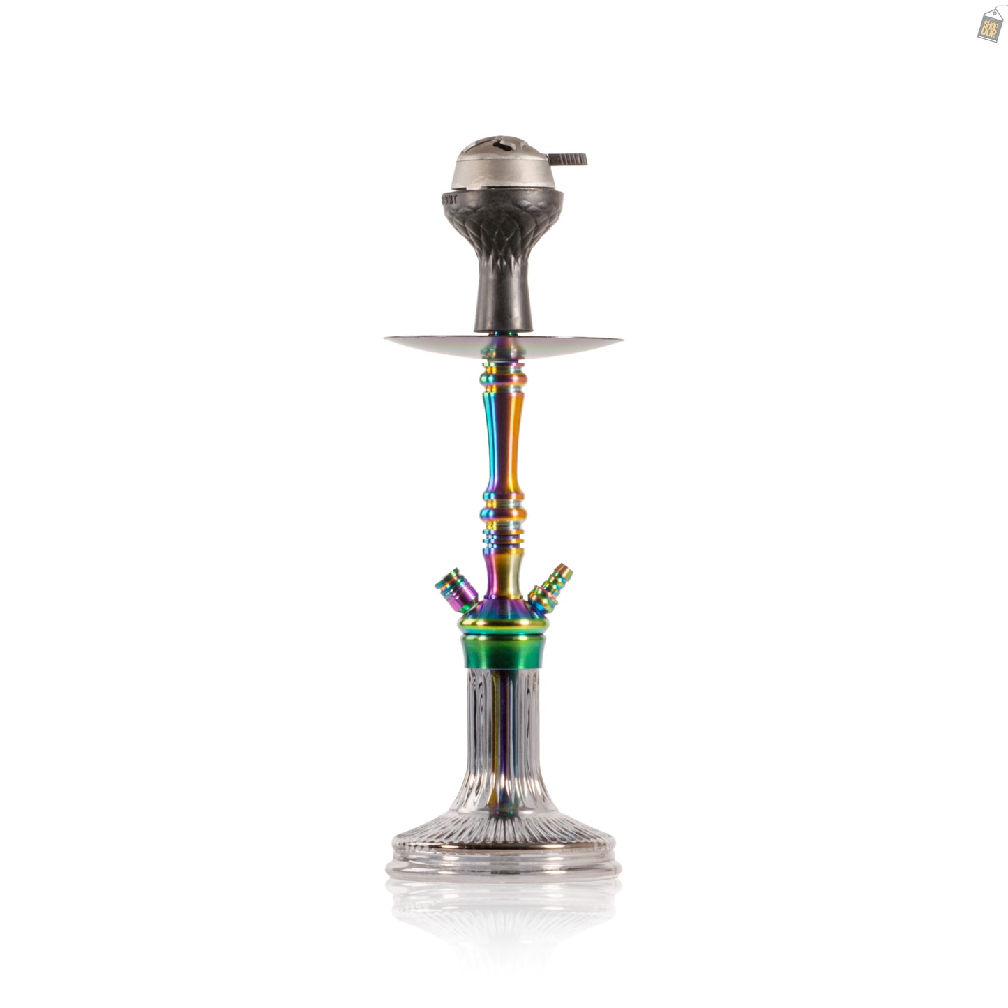 COCOYAYA Barcelona Hookah with Bag - Rainbow Stem / Grey Base