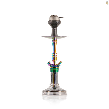 COCOYAYA Barcelona Hookah with Bag - Rainbow Stem / Grey Base