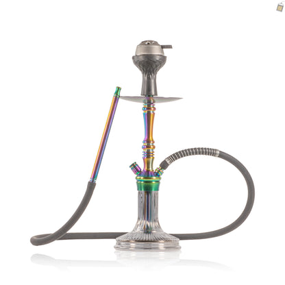 COCOYAYA Barcelona Hookah with Bag - Rainbow Stem / Grey Base