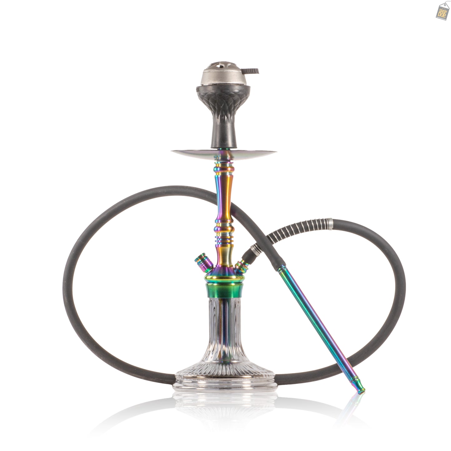 COCOYAYA Barcelona Hookah with Bag - Rainbow Stem / Grey Base
