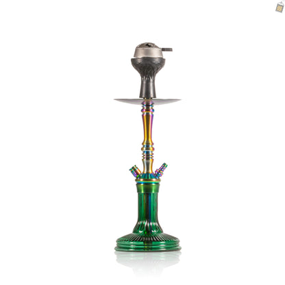 COCOYAYA Barcelona Hookah with Bag - Rainbow Stem / Green Base