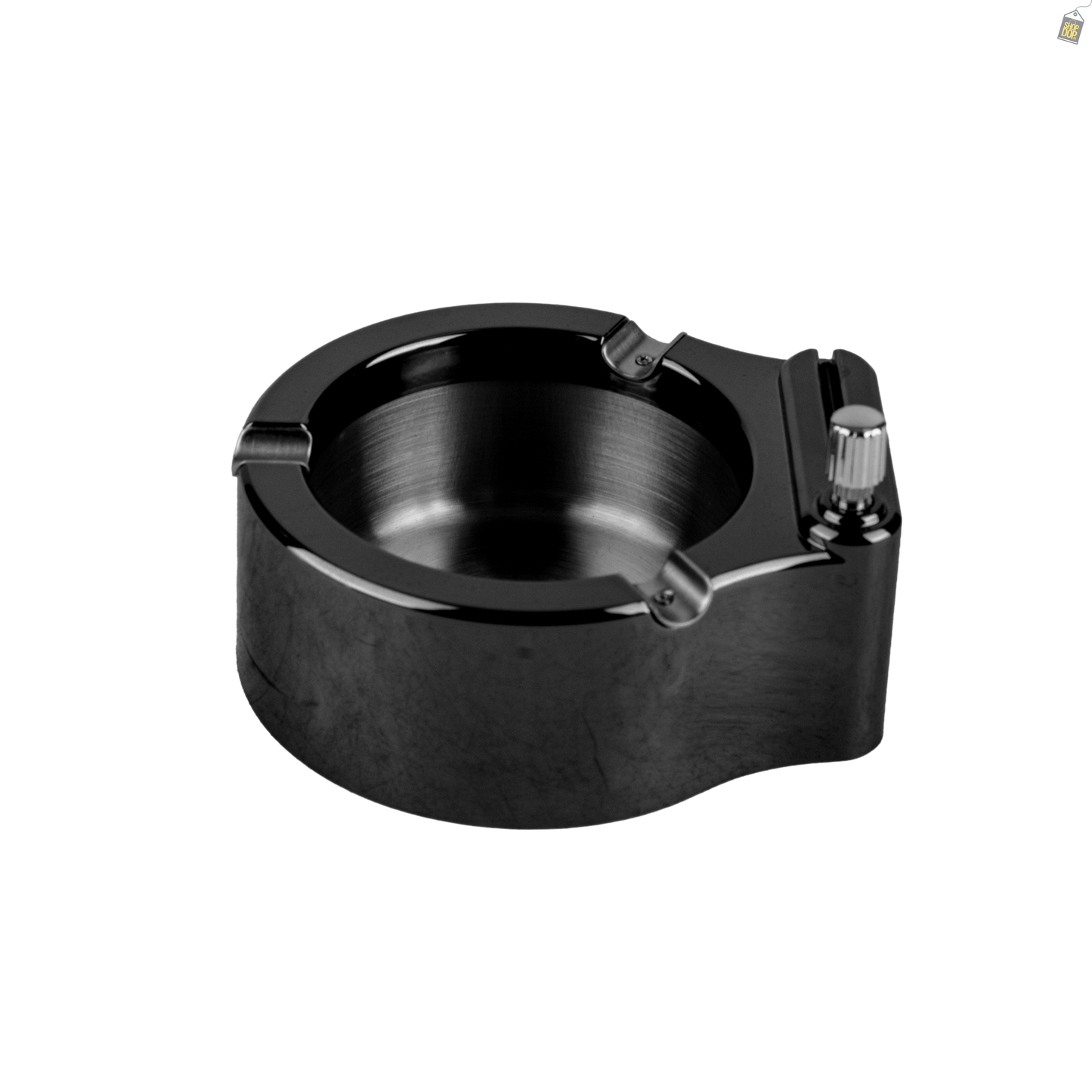Basin Ashtray with Inner Lighter - Black